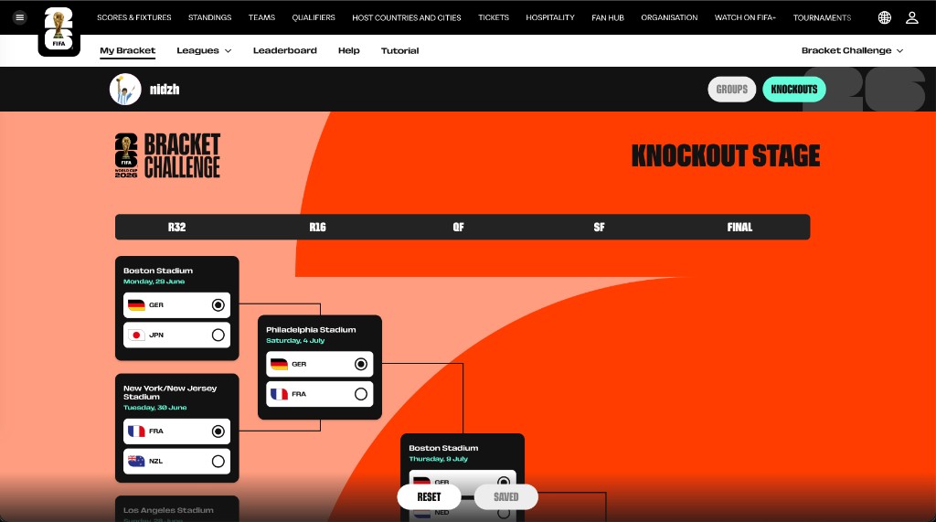 Экран сетки плей-офф