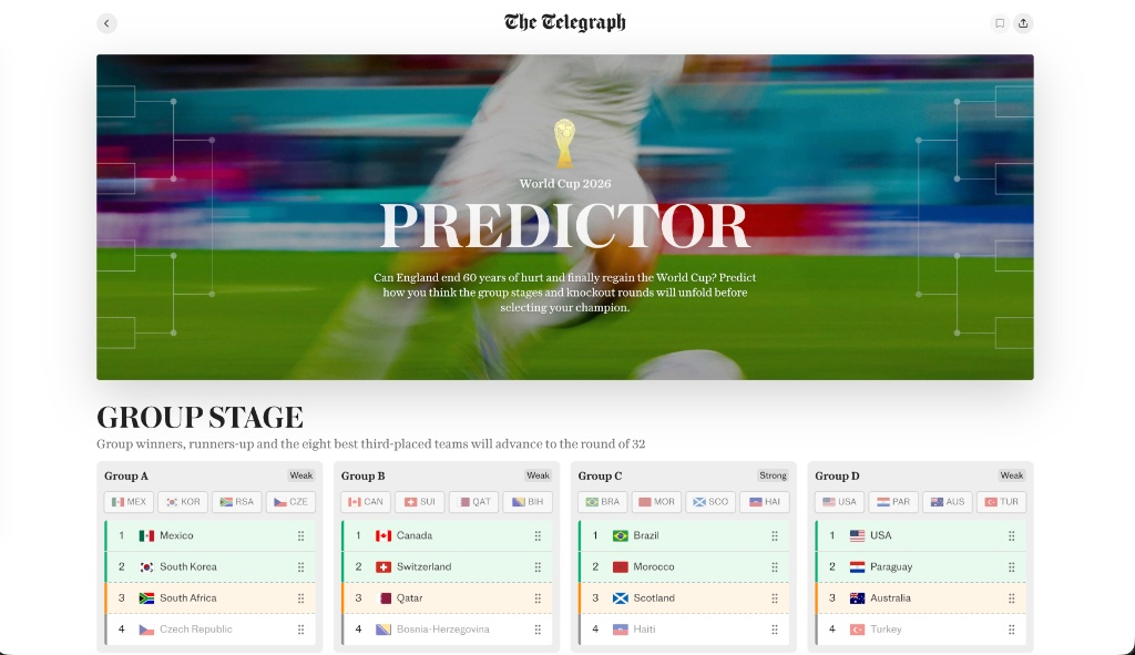 Пример интерфейса Predictor для hero-блока
